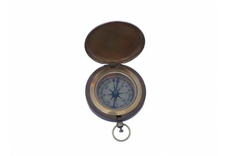 Antique Brass Captain's Push Button Compass 3"