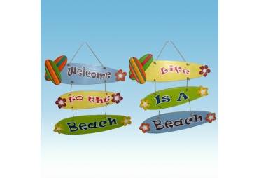 Hanging Beach Signs 15" - Set of 2/ Made From Wood