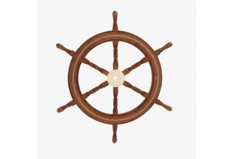 Nautical Wall Decor Wood Brass Ship Wheel 