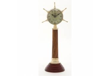 Brass Wood Ship Wheel Clock