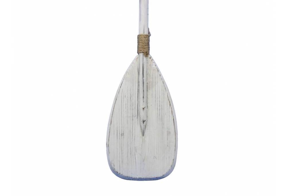 Rustic Wooden Whitewashed Decorative Rowing Boat Paddle
