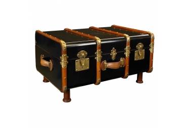 Stateroom Travel Steamer Trunk Coffee Table Antiqued Ivory Storage Furniture New 