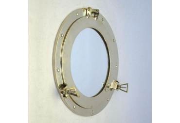 Brass Porthole Mirror 15"