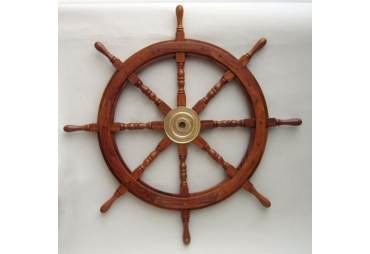 Classic Wooden Ship Wheel Brass Cap 36"