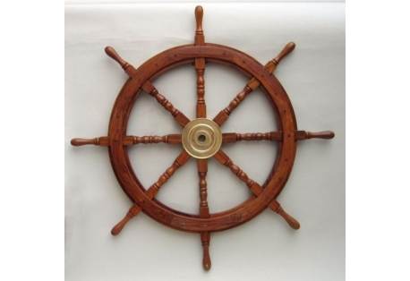 Classic Wooden Ship Wheel Brass Cap 36"