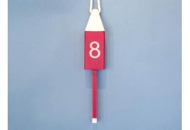 Red Number 8 Wooden Squared Buoy 15"