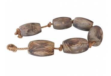Wooden Weathered Floats with Rope 50"