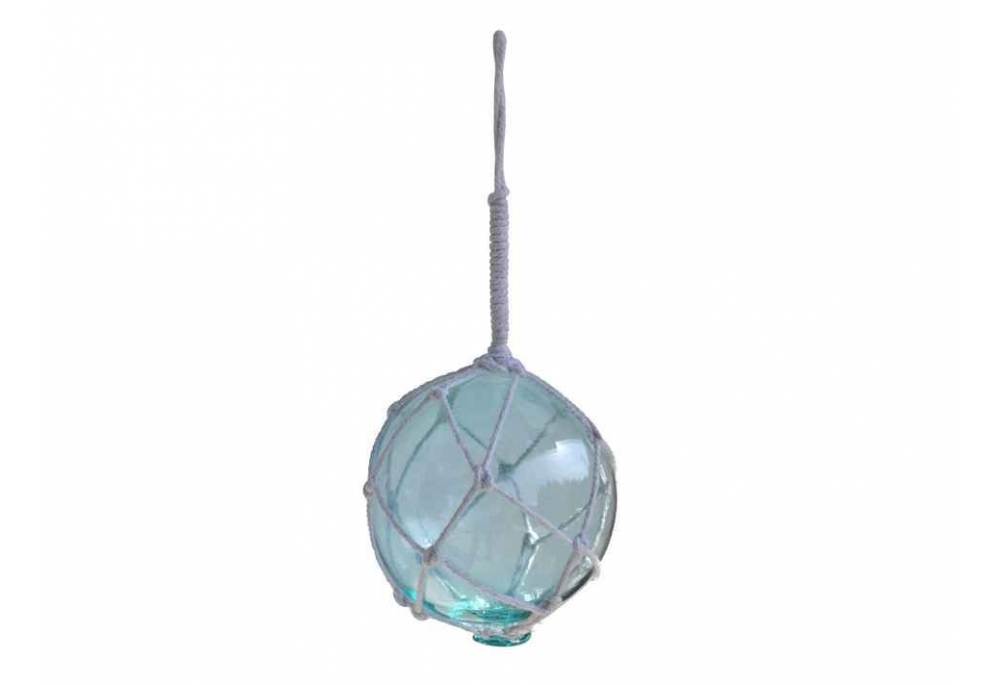 Light Blue Japanese Glass Ball Fishing Float With White 
