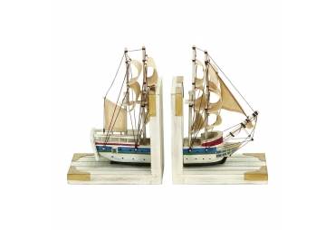 Model Ship Nautical Coastal Bookend (Set of 2)