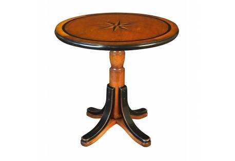 Coastal decor : Nautical Mariner Star Table Cocktail Wood Furniture with Compass Rose