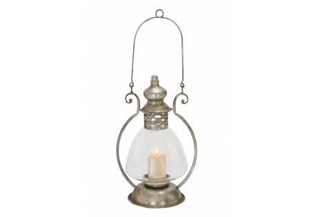 Lantern  Candle Holder Vintage Themed Metal Glass 