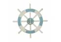 Rustic Ship Wheel with Anchor Nautical Wall Decor 