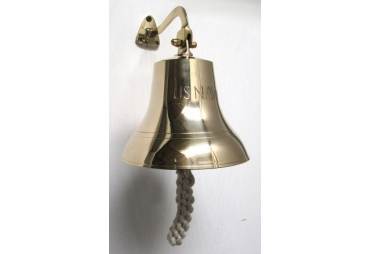 Vintage Solid Brass 6" Ship Bell Wall Mounted Bracket For Home Decor Replica 