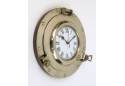 Brass Porthole Clock  11" Maritime Decor