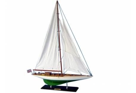 Scaled America's Cup Shamrock Wooden Sailboat Model for Decoration 