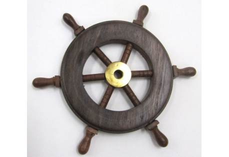 Decorative Wooden Ship Wheel Ornament 6"