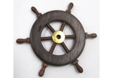 Decorative Wooden Ship Wheel Ornament 6"