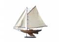 Rustic Wooden Sloop Sailboat Model 