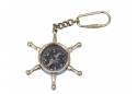 Ship's Wheel Compass Key Chain Made in Solid Brass