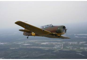 North American Aviation T-6 Texan trainer warbird in Norwegian Air Force colors 