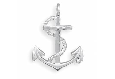 Polished Anchor with Rope Pendant