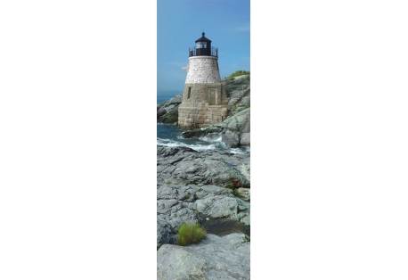 Art Poster Lighthouse along the sea, Castle Hill Lighthouse, Narraganset Bay, Newport, Rhode Island  