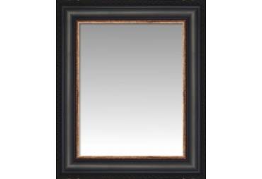 Wide Matte Black with Bronze Accent Wall Mirror