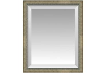 Classic Antique Silver with Ornate Inner Edge Beveled Wall Mirror