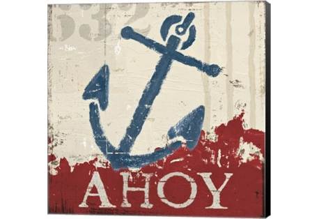 Ahoy Nautical IV Red  art graphics poster canvas warped 