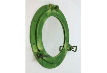 Aluminum Green Finish Ship's Porthole Mirror 11"