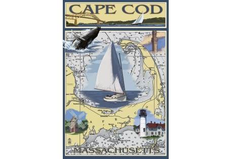 Fine Art Poster Cape Cod Massachusetts Sailboat   