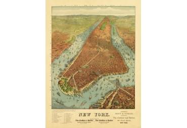 Old Map of New York, Manhattan 