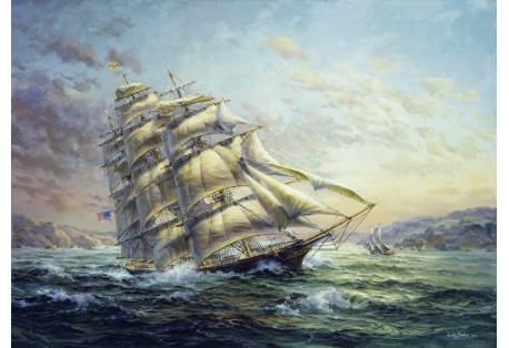 Fine Art Poster Clipper Ship Surprise by Nicky Boehme   