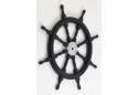 Wooden Black Pirate Ship Wheel with Brass Cap 36"