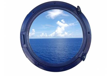 Decorative Navy Blue Ship's Porthole Window  