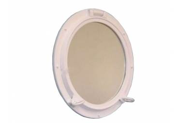 Gloss White Finish Porthole Mirror 24"