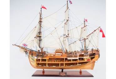 HMS Endeavour Open Hull  Wooden Tall Ship Model 37"