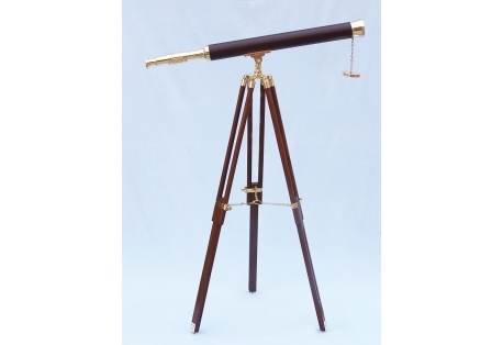 Brass/Leather Harbor Master Telescope 60" - Leather
