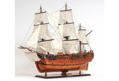 James Cook's HMS Endeavour  Hand Crafted Wooden Tall Ship Model  Scaled 
