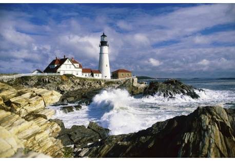 Nautical Wall Decor Poster Portland Head Lighthouse, Cape Elizabeth, Maine, USA 