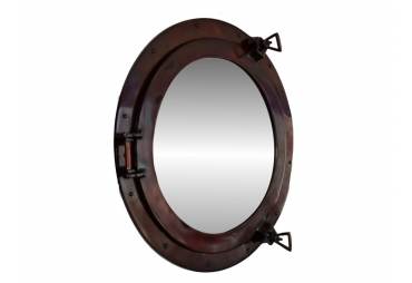 Classic  Antique Copper Porthole Mirror 20"