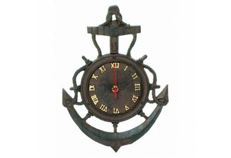 Rustic Cast Iron Vintage Anchor Clock 12"
