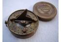 Brass Pocket Sundial Compass w/ Lid  