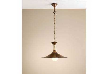 One Light Hanging Pendant from the Cordas Collection.