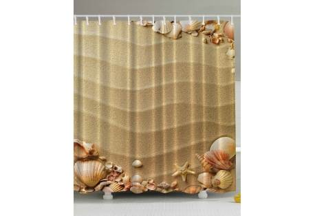 Beach Sand and Sea Shells Shower Curtain  