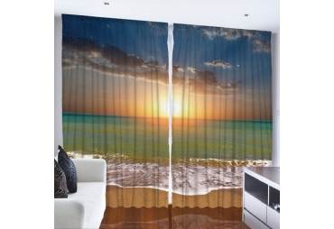 Apollo Sunset at the Beach Curtain Panel Set 