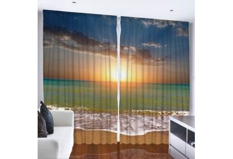 Sunset at the Beach Room Curtain 