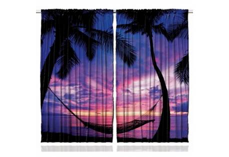 Sunset at the Beach Curtain Panel Set 