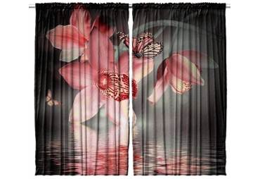Flowers and the Ocean Curtain Panel Set 