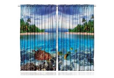 Tropical Island Curtain Panel Set 